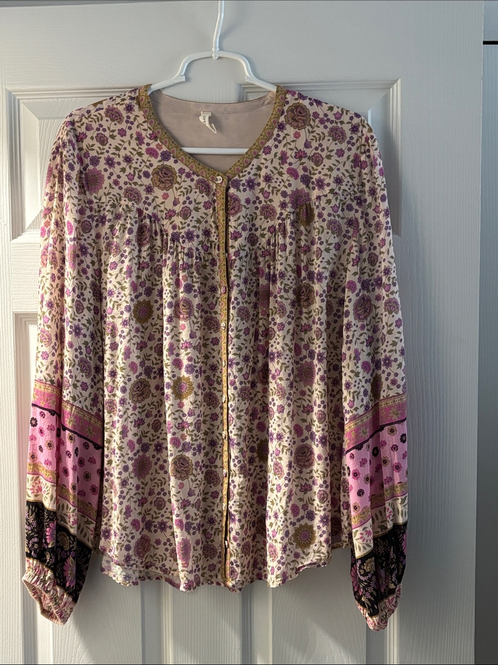 Spell Pink Floral Lined Blouse